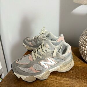 New Balance Neutral Gray and Soft Pink Retro Runner Sneakers